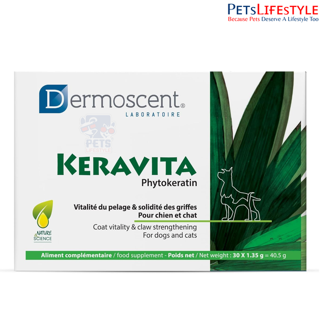 Dermoscent Keravita Skin & Coat Supplement for Dogs & Cats (30 Tablets)