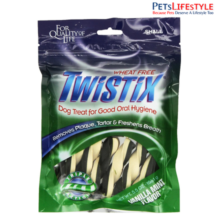Twistix Vanilla Mint Flavour Dog Dental Care Treats for Dogs – Plaque & Tartar Control Dental Chews Small and Large