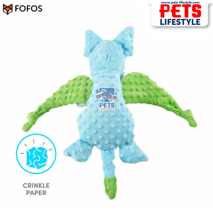FOFOS Barkbutler Pookie The Dragon Plush Dog Toy Soft & Durable Squeaky Toy