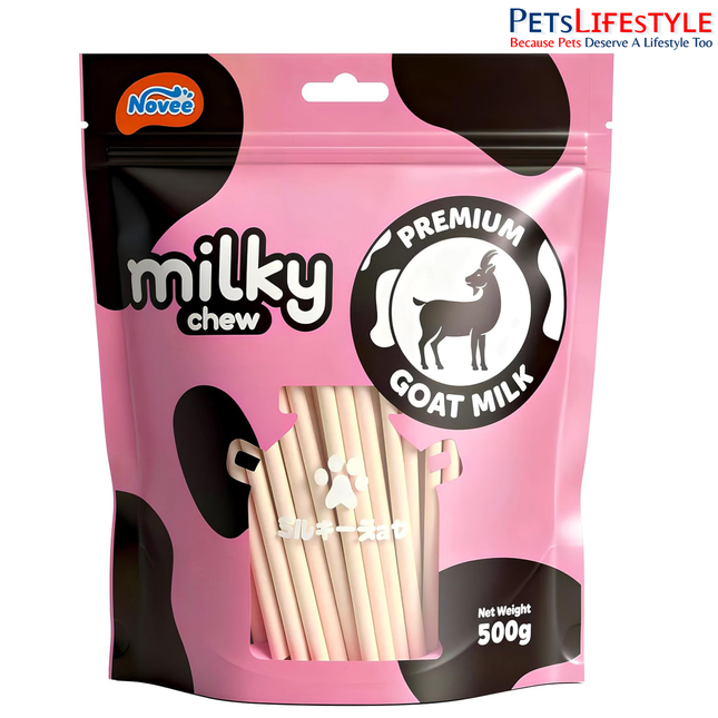 DOGAHOLIC Milky Chew Goat Milk Stick Treats for Dogs – Premium Long-Lasting Calcium-Rich Chew Snacks 500g