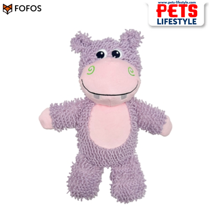 FOFOS Tough Dog Toy Hippo Squeaker Moderate Chewer Dog Toy