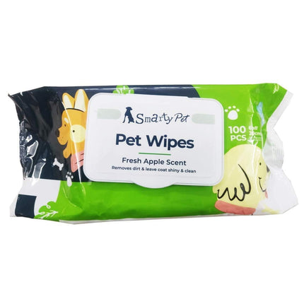 SmartyPet Fresh-N-Fluffy Pet Wipes – 100 Count | Gentle Cat & Dog Wet Wipes for Cleaning, Grooming & Hair Removal