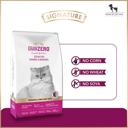 Signature Grain Zero Persian & Long Coat Cat Food - 7 kg - Ocean Fish Sardine & Mackerel