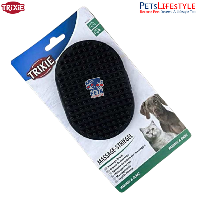 Trixie Deshedding Massage Brush 9×13 cm – Loose Hair Removal & Massage Brush for Dogs and Cats