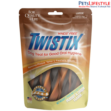 Twistix Peanut & Carob Dental Dog Treats – Twisted Dental Chews for Fresh Breath, Clean Teeth & Healthy Gums