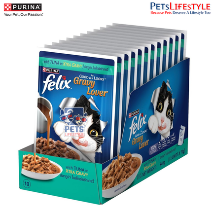 Felix Gravy Lover Tuna Wet Cat Food Pouches 70g