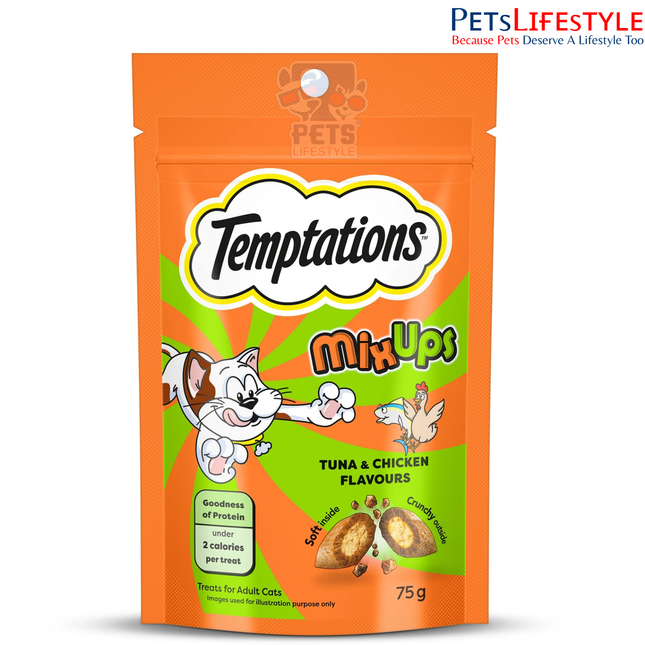 Temptations MixUps Tuna & Chicken Flavour Cat Treats – 75g