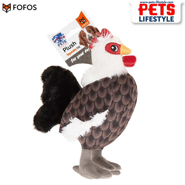 FOFOS Plush Dog Toy – Rooster | Interactive Soft Plush Toy with Crinkle & Squeaker