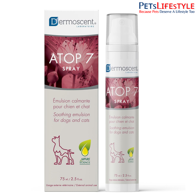 Dermoscent ATOP 7 Spray Steroid-Free Anti-Itch Spray for Dogs & Cats – 75ml
