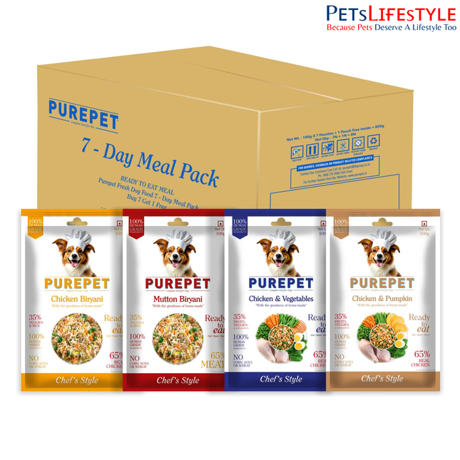 Purepet Fresh Wet Dog Food Day Meal Pack of 7 Biryanis (7 x 100g)