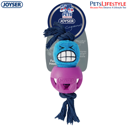 JOYSER Cageball with Funhead Interactive Dog Toy – Replaceable Plush Head