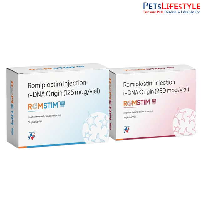 Romstim Romiplostim Injection 125mcg & 250mcg for Dogs – Platelet Booster for Thrombocytopenia | Azista Vet