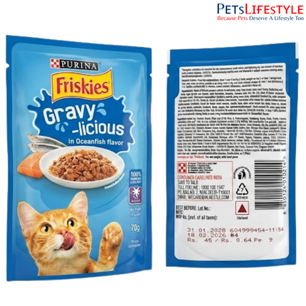 Purina Friskies Gravy-licious Oceanfish Flavor Cat Wet Food 70g