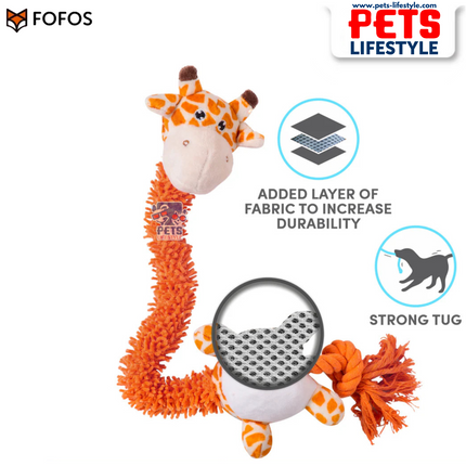FOFOS Barkbutler Garry The Giraffe Plush Dog Toy | Durable Large Plush Toy with Squeaker
