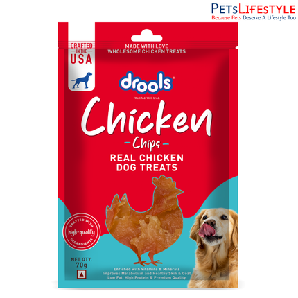 Drools Chicken Chips Dog Treats 70g