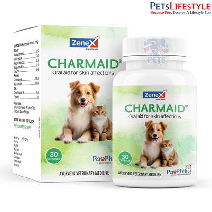 Zenex Charmaid Oral Aid for Skin Infection for Dogs and Cats  30 capsules