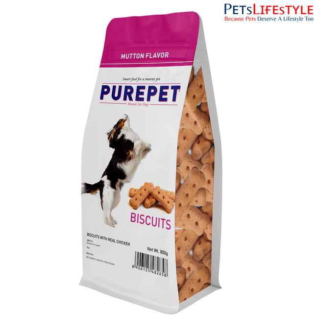 Purepet Treat Mutton Flavor Biscuit Dog Treats Pouch 800g