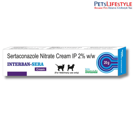 Interban-Sera Antifungal Cream for Dogs & Cats (Sertaconazole 2.0% w/w)