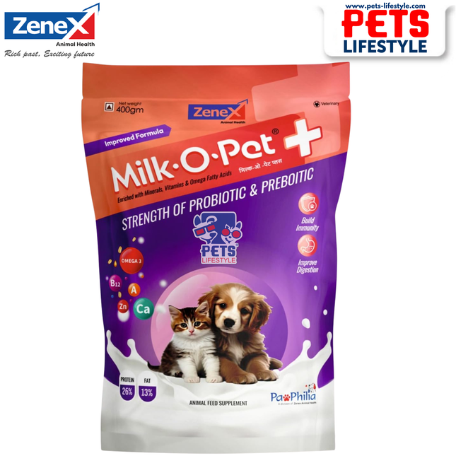 Milk O Pet  Powder Nutritional Weaning Formula for Puppies & Kittens 400g