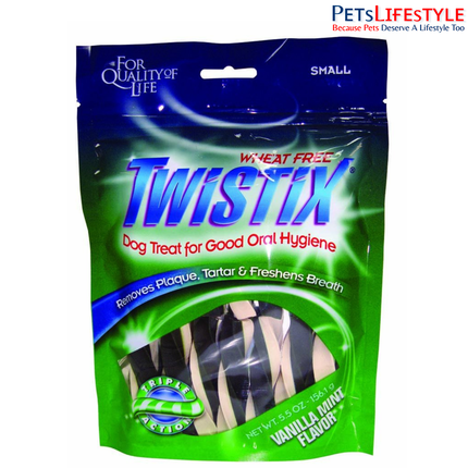 Twistix Vanilla Mint Flavour Dog Dental Care Treats for Dogs – Plaque & Tartar Control Dental Chews Small and Large