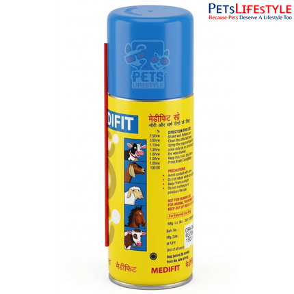 MEDIFIT Herbal Vet Spray – Veterinary Herbal Wound Care & Joint Support Spray | For Minor Wounds, Skin Irritation, Insect Bites & Joint Comfort | 100 ml