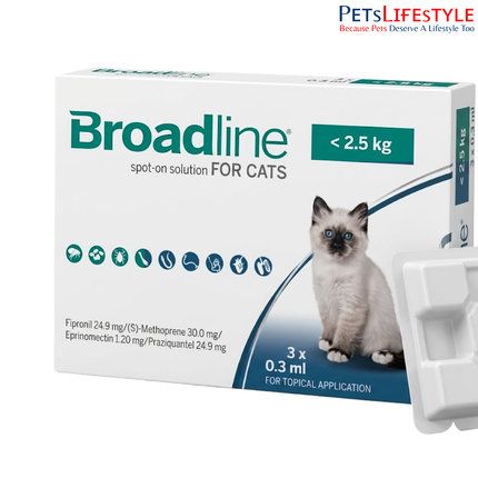 Broadline Spot-On Broad Spectrum Solution for Cats   (Up to 2.5 kg)0.3ml