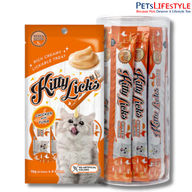 Rena’s Kitty Licks Chicken with Tuna Creamy Cat Treat – Rich Lickable Treat for Kittens & Cats