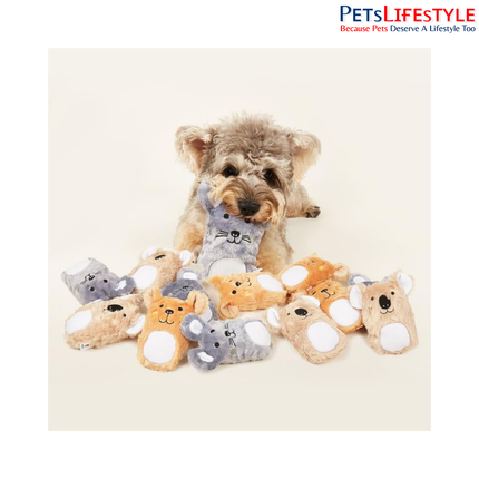 FOFOS Puppy Plush Toys (Mix) – Soft Squeaky Dog Toy Set for Puppies & Small Dogs