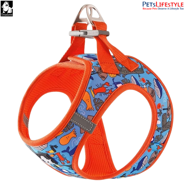 Truelove Easy Fit Quick-Release Pet Harness with Dual D-Rings – Firecracker