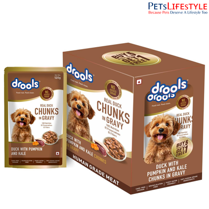 Drools Duck with Pumpkin & Tomato Chunks Gravy 120g (5+1 Pack)