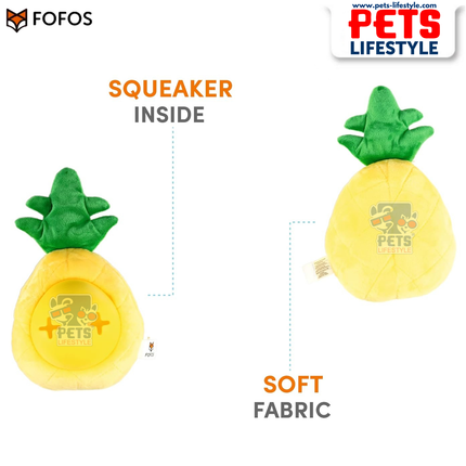 FOFOS Cute Treat Toy – Pineapple – Treat Dispensing Plush Toy for Dogs