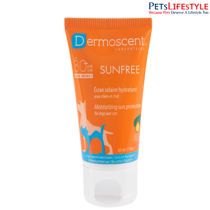 Dermoscent SunFREE SPF30+ Hydrating Mineral Sunscreen for Dogs & Cats – 30ml