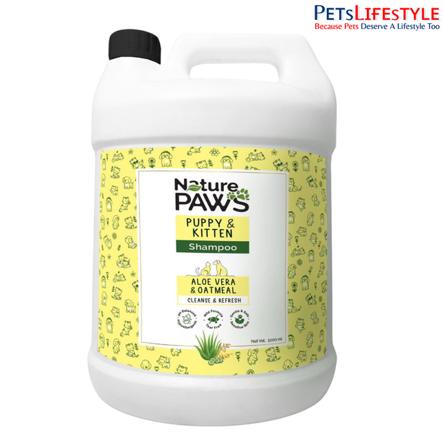NaturePAWS Puppy & Kitten Shampoo & Conditioner with Aloe Vera, Cucumber & Oatmeal (5 Litres)