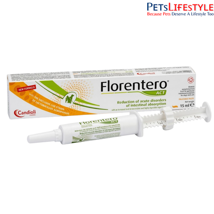Florentero ACT Probiotic Paste for Dogs & Cats Diarrhea & Gut Health Support (15 ml)