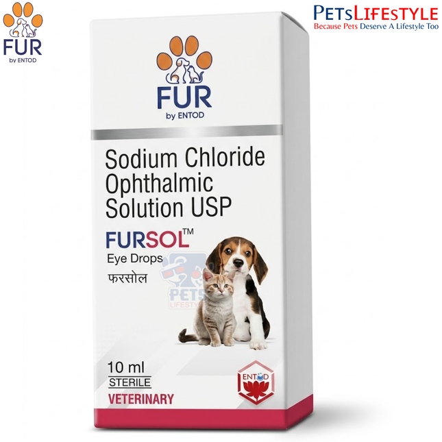FURSOL Eye Drops 10ML – Hypertonic Saline 5% Solution for Corneal Edema & Corneal Ulcers in Dogs and Cats