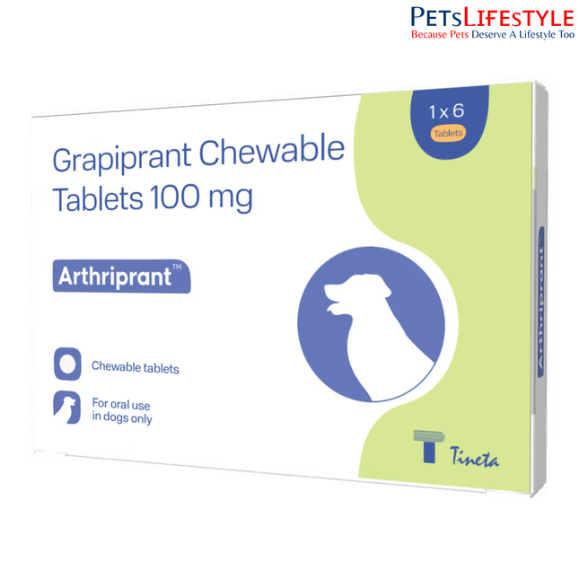 Tineta Arthriprant Grapiprant Chewable Tablets 100mg for Dogs (Strip of 6 Chews)
