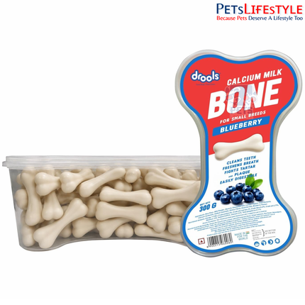 Drools Calcium Milk Bone Dog Treats – Blueberry Flavour | Calcium-Rich Dental Chews for Strong Bones & Healthy Teeth