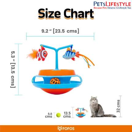 FOFOS Interactive Cat Toy Play Centre – Orange Interactive Activity Toy for Cats | Indoor Cat Enrichment & Play Centre