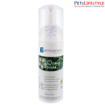 Dermoscent PYOclean Mousse Rinse-Free Purifying Foam for Dogs & Cats (150 ml)