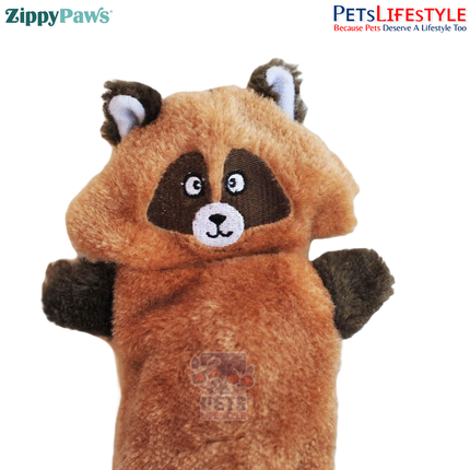 ZippyPaws Zingy – Raccoon  Large Blaster Squeaker Stuffing-Free Plush Dog Toy