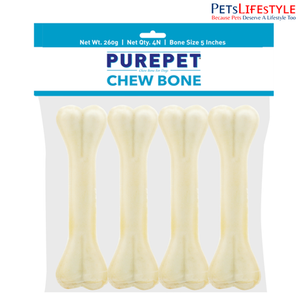 Purepet Pressed Chew Bones Dog Treats 5 Inch (12.7 cm)