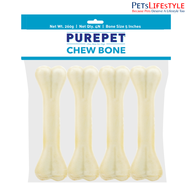 Purepet Pressed Chew Bones Dog Treats 5 Inch (12.7 cm)