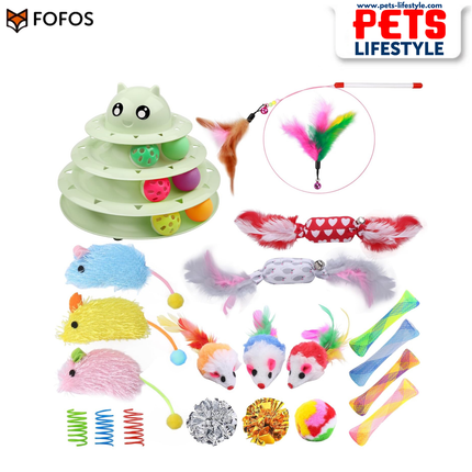 FOFOS Garden Tube Assorted Cat Toys – 24 pcs Catnip Toys for Batting & Swatting