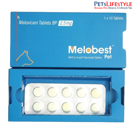 TTK Melobest Pet Meloxicam 2.5 mg Tablets for Dogs – Advanced Pain & Inflammation Relief 1 strip (10 tablets)