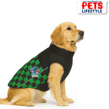 PᴇᴛsLɪғᴇsᴛʏʟᴇ Racing Jacket Dog Winter Coat (Green) – Windproof, Waterproof, Ultra Warm Fleece Lined Pet Jacket