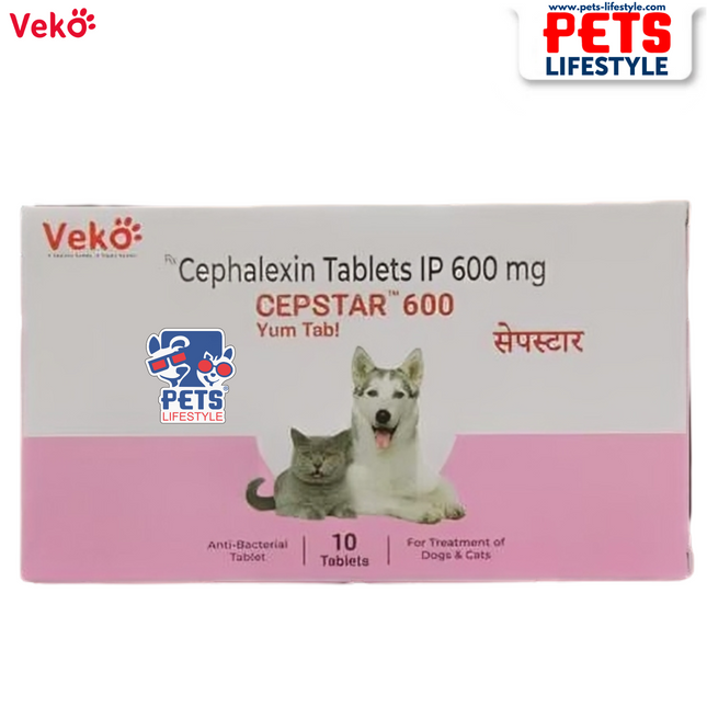 Veko CEPSTAR 600 Yum Tabs – Cephalexin 600 mg for Dogs & Cats (1x10 Tablets)