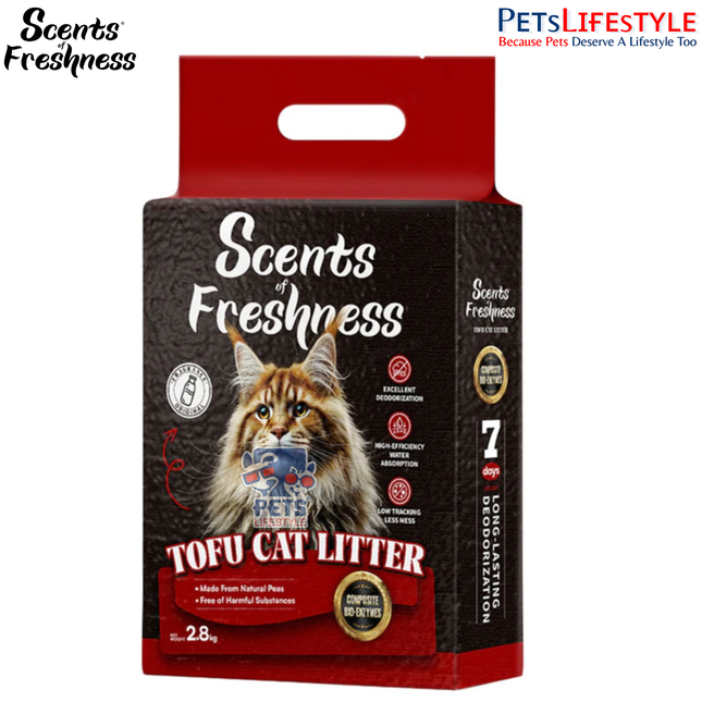 Scents of Freshness Premium Grade Tofu Cat Litter Mildly Scented Vanilla Milk 2.8kg