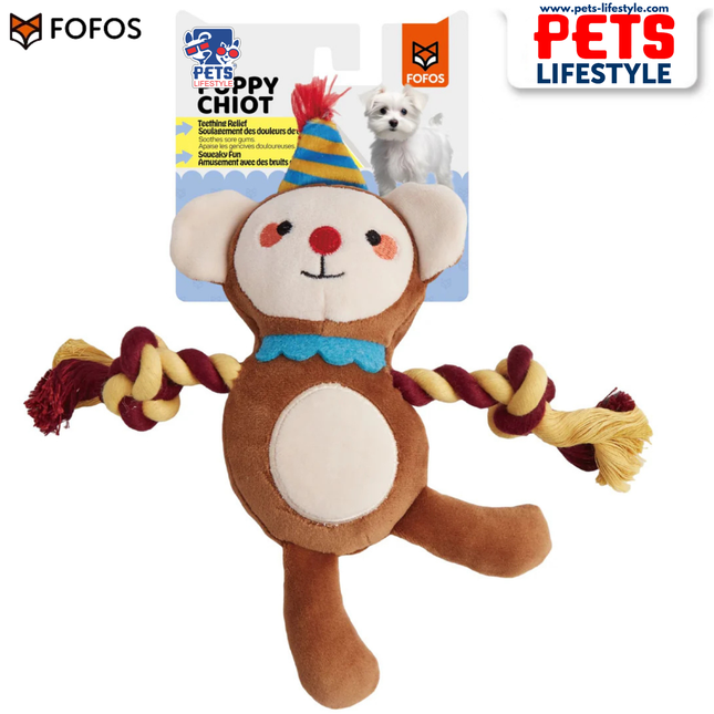 Barkbutler x FOFOS Fluffy Puppy Toy – Monkey