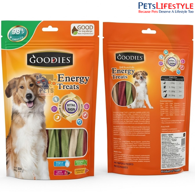 Goodies Energy Treat Mix Twist Stick for Dogs | Dental Chew & Energy Treat