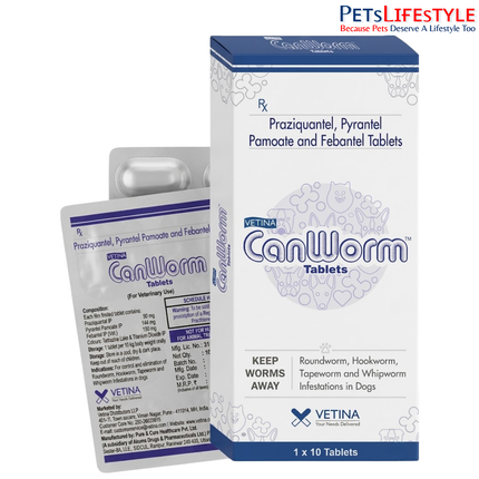 Vetina CanWorm Tablets for Dogs 10 Tablets
